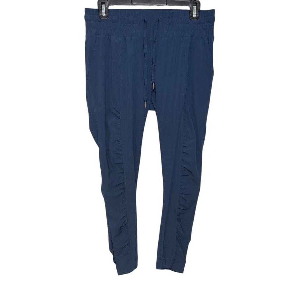 Prana Women's Cropped Pull On Pants Size XS Blue Drawstring‎ Ruched Leg